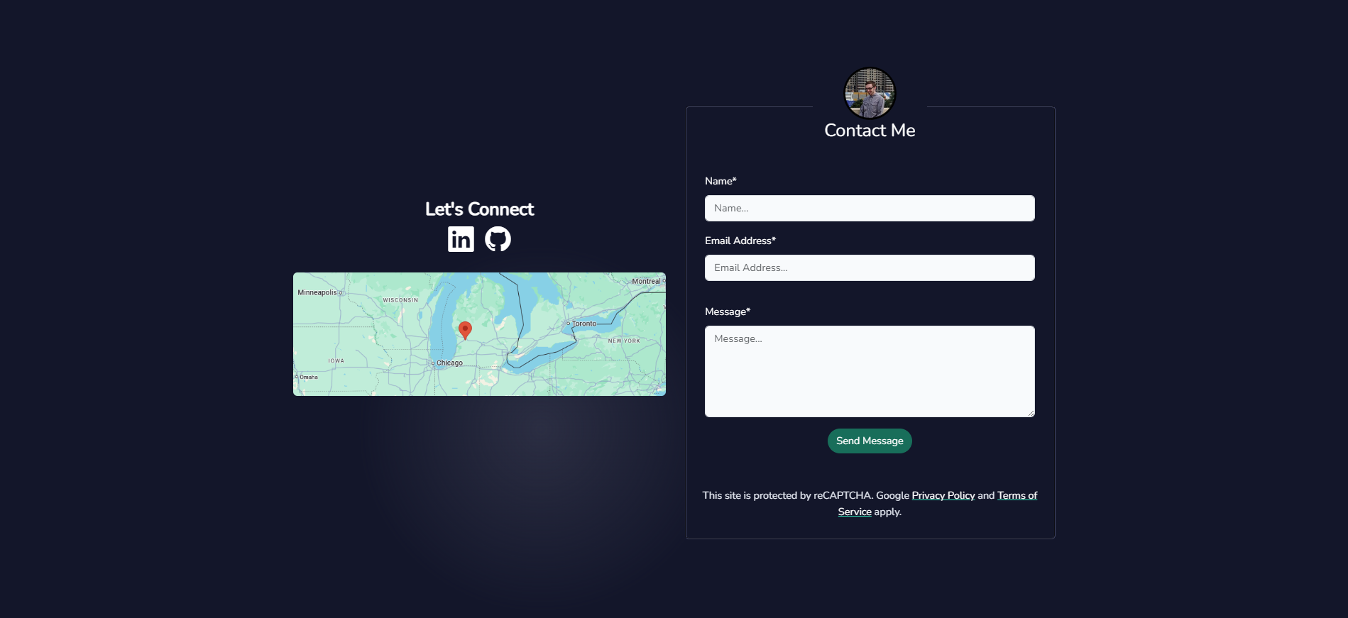 Modern developer portfolio website portfolio section