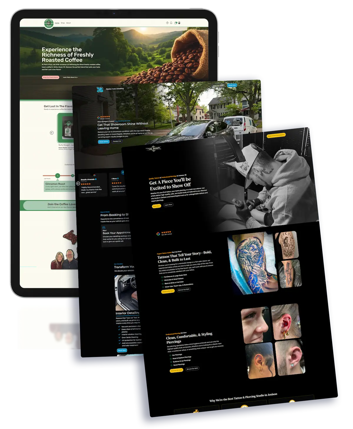 Featured modern, responsive websites designed, developed, and supported by GR IT Solutions