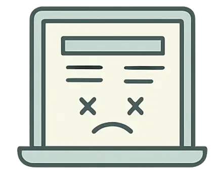 Broken website laptop icon