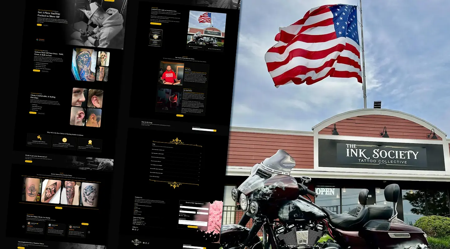 We partnered with The Ink Society, a premium tattoo and piercing studio, to design and develop a visually striking, high-performance landing page that reflects their professionalism, artistry, and dedication to hygiene and client care. Our goal was to deliver a digital presence that matches the reputation they’ve built in-person — clean, bold, and inviting.